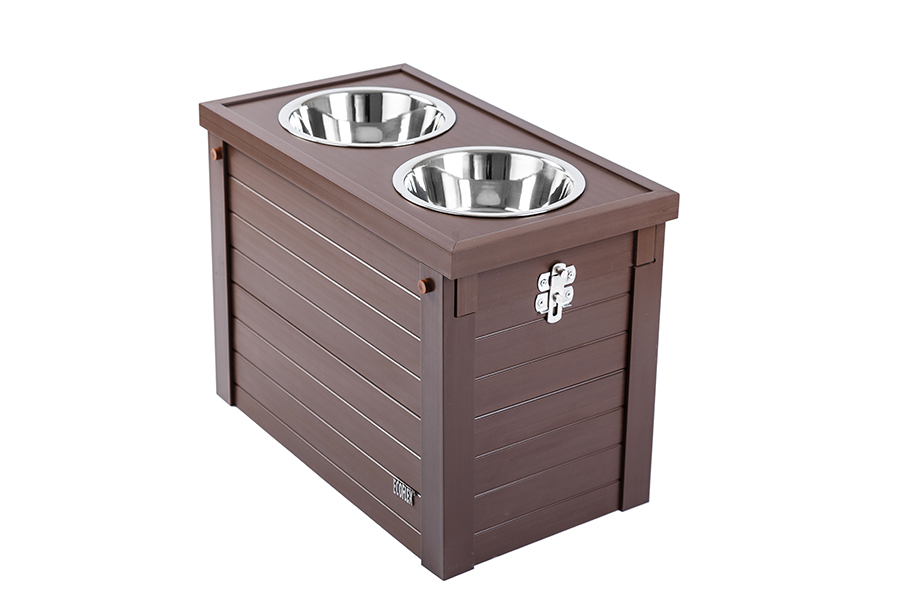 Raised Pet Bowls with Storage Function 2 Stainless Steel Dog Bowls