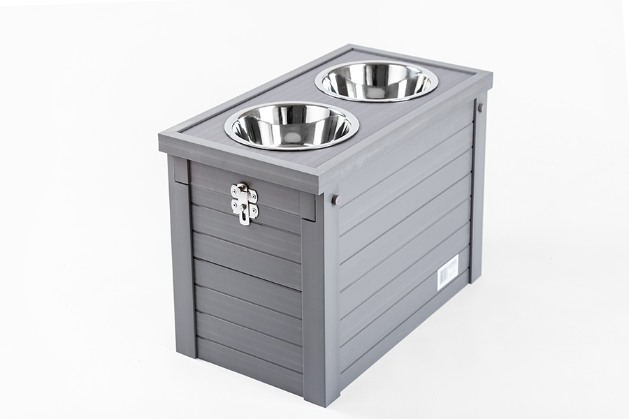 Raised Pet Bowls with Storage Function 2 Stainless Steel Dog Bowls